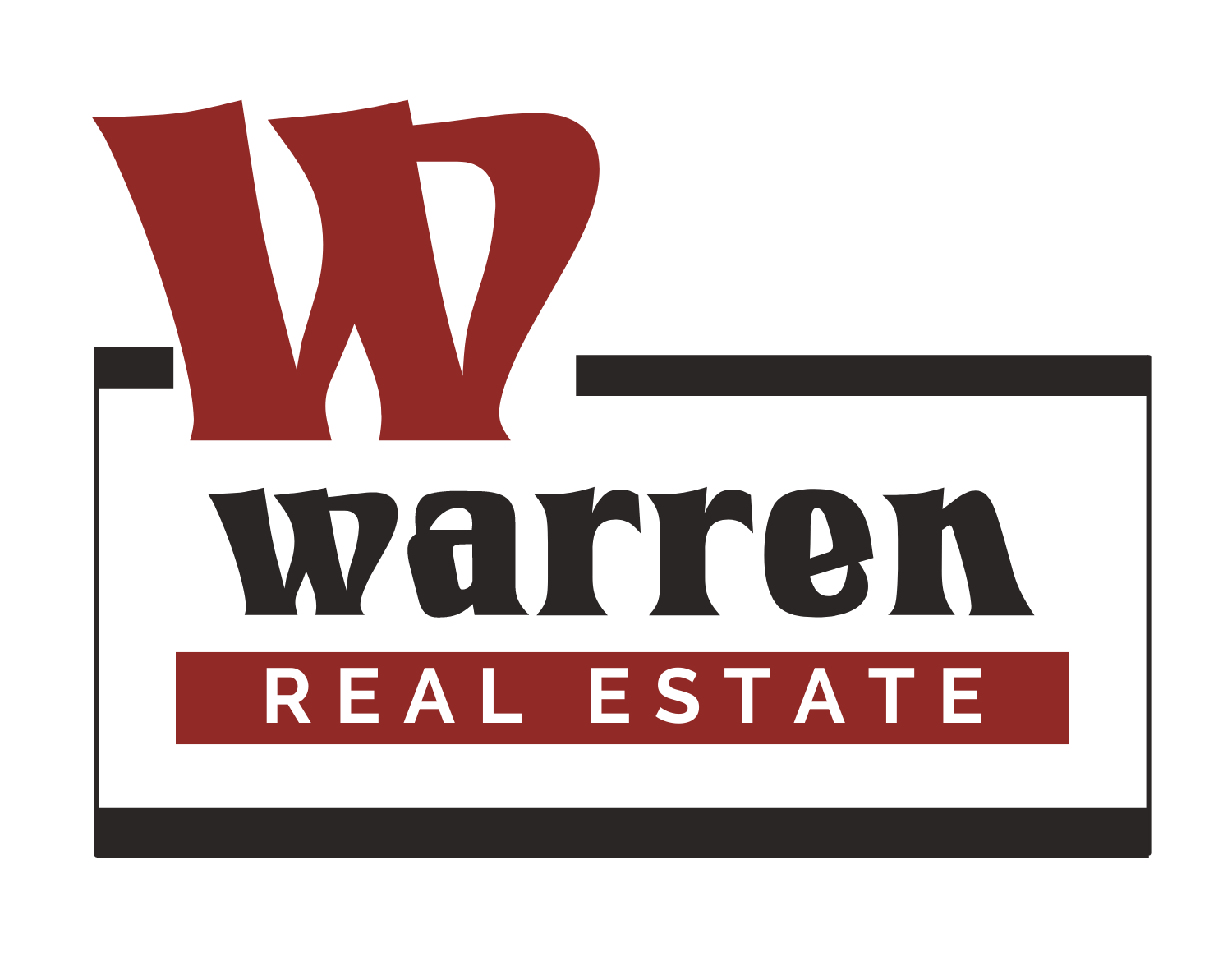 Warren Real Estate Logo - Red Transparent